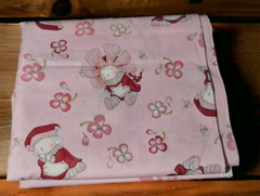 Cotton Sewing Fabric Pink Flower Bunnies Bees Crafting Quilting Fashion 3 yd