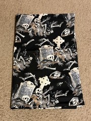JOANN Boneyard Cemetery RIP Skeletons Black & White Fabric 2 yards Halloween