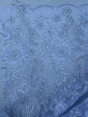 White Lace Fabric Floral Pattern Embroidery Scalloped DIY Wedding Party Decor