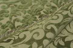 Avocado Green Chenille Upholstery Fabric 56″ x 2.5 yd Leaves Decorator Remnant