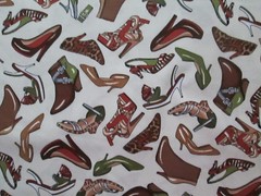 SHOES DIVA HIGH HEELS SHOE BOOTS TANS BROWNS CREAM COLORS COTTON FABRIC FQ