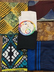 Lot Of 5 African Fabric Bundle Yard Remnant Scrap Wax Kenya 6+ Yards