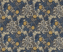 WILLIAM MORRIS CURTAIN FABRIC DESIGN Seaweed 3 METRES INK/WOAD 100% COTTON