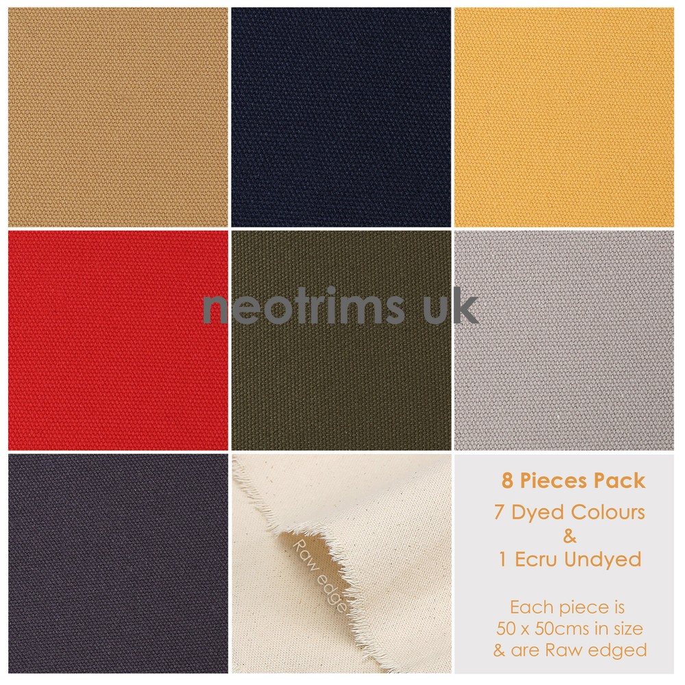 Needlework Canvas Fabric, Needle Embroidery Mixed Color Bundle, 50 x 50cm 8Pcs