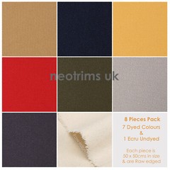 Needlework Canvas Fabric, Needle Embroidery Mixed Color Bundle, 50 x 50cm 8Pcs