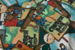 By 1/2 Yd, Vintage/Colorful Golf-Scene Patches Quilt Cotton/Kessler/Concord,V805