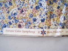 4.25 Yards Antique Color Symphony Floral Fabric Quilt Gate 035 Blue Brown Purple