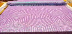 Iridescent Lilac Geometric Sequin Fabric on Mesh 2 Way Stretch BombShell Sequin