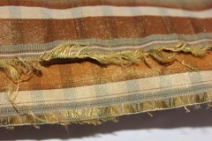 Vintage Plaid Faux Silk Fabric 57×114 Striped Checked 3 Yards