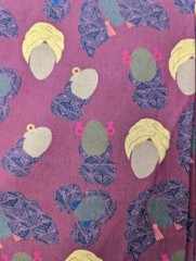 8 Yards African American Cultural Pride Black Faces Cotton Fabric Red NEW