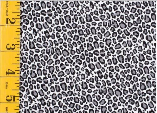 BTHY Timeless Treasures Grey Leopard Animal Skin Cotton Fabric By The Half Yard