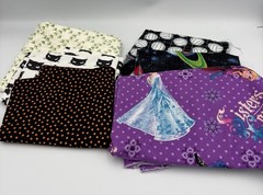 100% Cotton Fabric Quilting Remnants Frozen Cats Volley Ball Planets Polka Dot