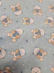 Powder Blue Nursery Fabric Bears Cotton Fabric 2 yards 22″ X 56″ New
