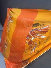 Vintage Deadstock 100% Silk Twill HErmes Fabric Panel 23”x55” Scarf Logo
