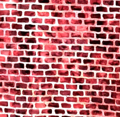 New 12″ Wide x 45″ Long Jo-Ann Fabrics Red Beige Brick Pattern Cotton Sew Quilt