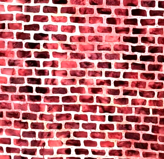 New 12″ Wide x 45″ Long Jo-Ann Fabrics Red Beige Brick Pattern Cotton Sew Quilt