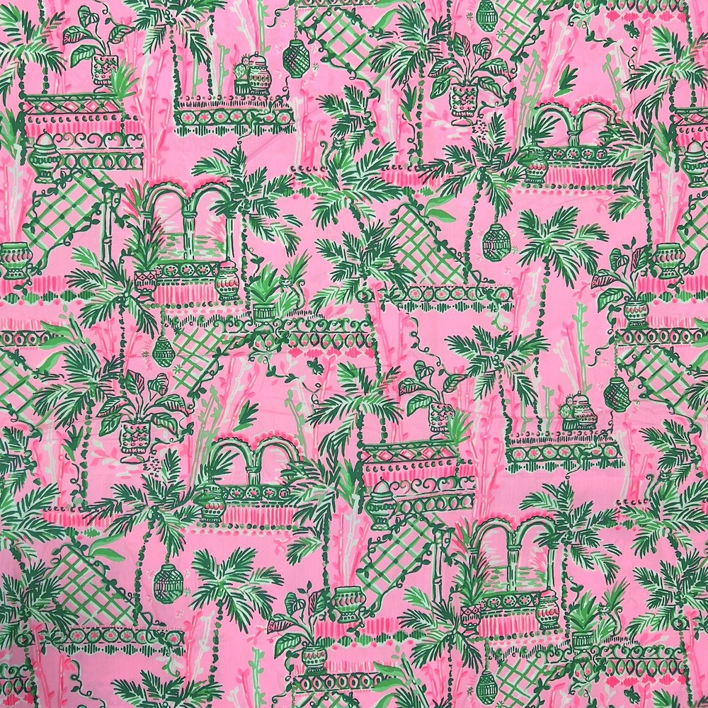 ~~ Lilly Pulitzer Cotton Poplin Fabric Mandevilla Always Worth It 33″ x 57″