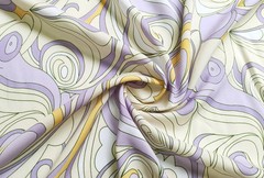 55” Wide By Yard Geometric Patchwork Dress Fabric Soft Viscose Material Vintage
