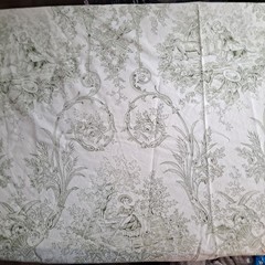 Green Beige Toile Cotton Fabric 1 Yard X 44″ Monticello Collection Clothworks