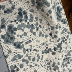 Designer Upholstery Woven Jacquard Fabric Remnant 56.5”x40” Blue Green Floral