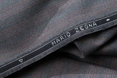 Vintage Mario Zegna Fabric 2.6m 100% Wool Made in Italy Red Stripe