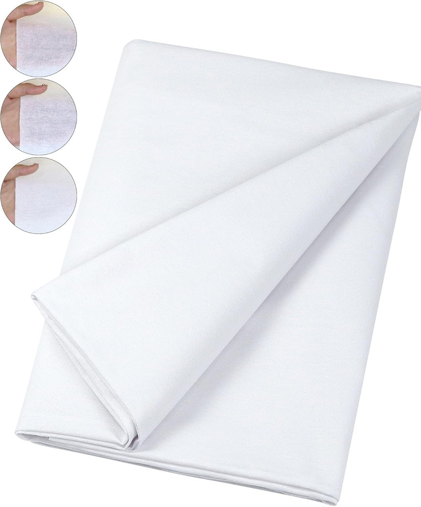 Woven Cotton Iron-On Fusible Interfacing: 44 Inch X 2 Yards White Lightweight 10