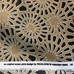 Piece Of Richloom Black & Tan Geometric Fabric Size 54”x 43” With Square Cut Out