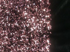 Black Stretch Velvet with All over Pink Sequins, 54/55″, 2-Way Stretch, BTY