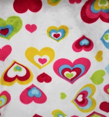 MULTI HEARTS MINKY CUDDLE SMOOTH SILKY PLUSH SEW QUILT CRAFT FABRIC BTY+ PRECUT