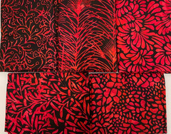 FAT QUARTER BUNDLE OF 5 – FQ1554 – BLACK & RED BATIK
