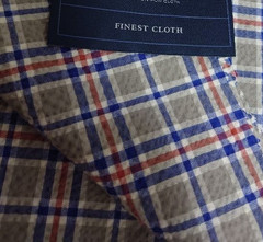 Scabal St Tropez Seersucker Cotton Elastane Fabric Gray 2.0m/2.2yd England