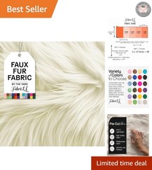 Versatile 36″ x 60″ Faux Fur Fabric – Off White Color for DIY Projects