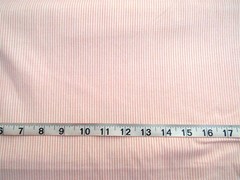 1 yd 50% Cotton 50% Poly Fabric Peachy Pink & White Thin Stripes