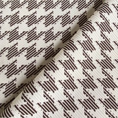 1.8 YD 1970s Vintage Double Knit Polyester Fabric Brown Houndstooth