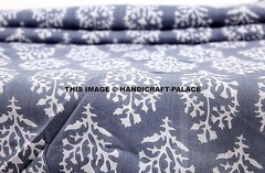 Indian 100% Cotton Fabric 44” Wide Floral Print Sewing Apparel Dress Drape 1Yd