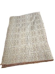 VTG Ornate Woven Fabric Gold Beige Pink Damask Baroque Scrolls Swirl 1 lb. 9 oz.