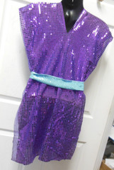 Lot of 2 sequin fabric remnants Purple Praise tunic project 40″x 2yd &20″ x 2 yd