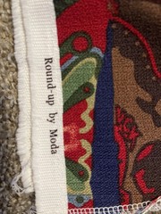 Vtg Barkcloth 2 1/2 Yds 54” W Round Up By Moda Western Boots Fabric Sew Blue NEW