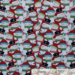 BonEful Fabric FQ Cotton Quilt White Deer Buck Brown Tree Forest Snow Scene Hunt