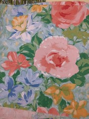 Lot of Fabric, floral and solid, yellow, blue, pink, green, 2lb
