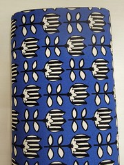 ORIMONO – Scandi Striped b/w Flowers by Sevenberry – Blue ,1/4 yard
