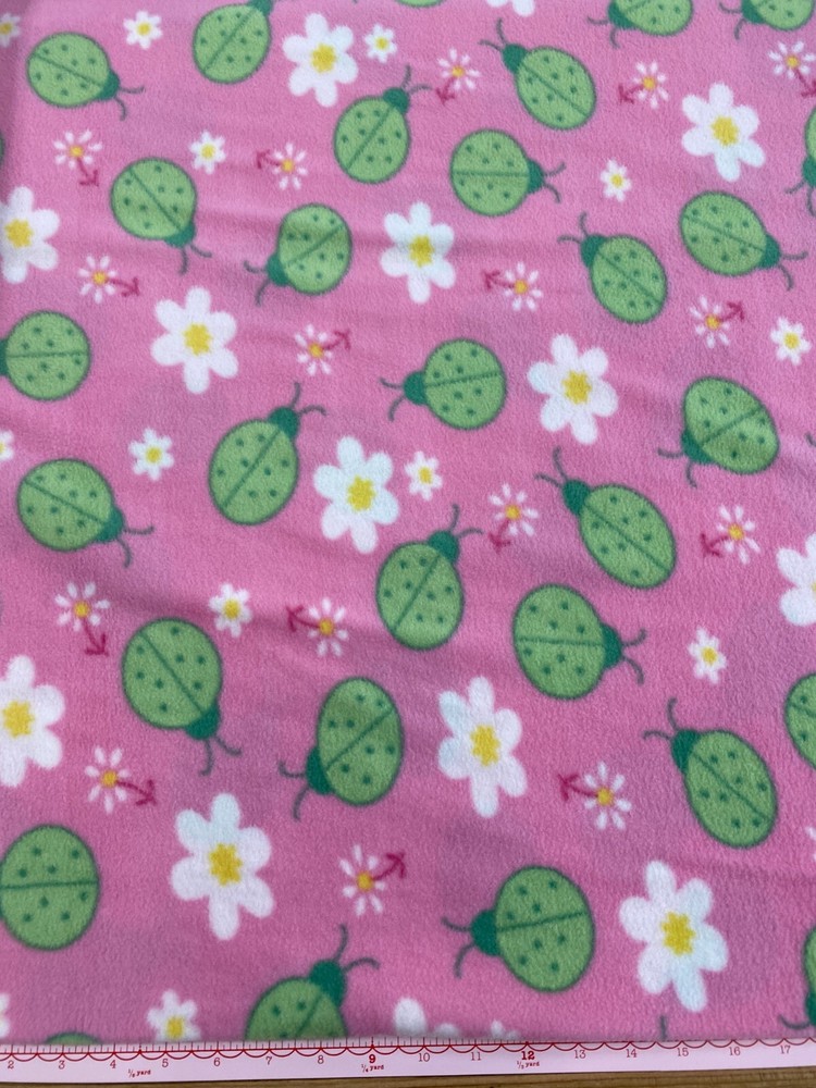 Richlin Fabrics ~ 100% Poly- Yukon Fleece ~ Ladybugs ~ 60″ wide ~ per half yard