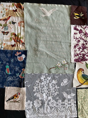 Birds Hand Stitched Fabric Scraps Lace Slow Stitch Crafts Junk Journal – 10