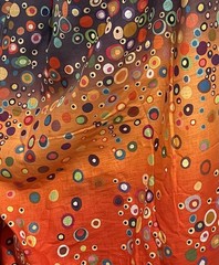 Purple Orange Yellow Multicolor Printed linen fabric 56” Width Sold By The Yard