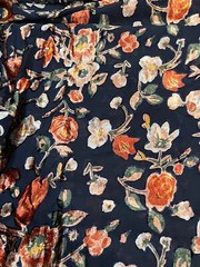 Italian designer Chiffon Velvet Burnout Dark navy blue base with copper shades