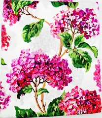 Purple Lilacs Fabric,Cotton,72″x45″,White,Purple Lilacs,Leaves,Polyester,Jo-anns
