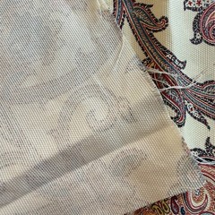 Vtg Waverly Tennyson Fabric Jacobean Floral Vine Cotton Screen Print 29”sq PIECE