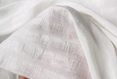 55” Wide Striped Silk Linen Material Crepe Ivory White Silk Flax Fabric Wedding
