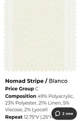 Martyn Lawrence Bullard Nomad Stripe Blanco Sheer Fabric 90″X 127″