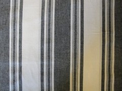 Dunroven House Farmhouse Awning Stripe Black White Woven Cotton Homespun Fabric